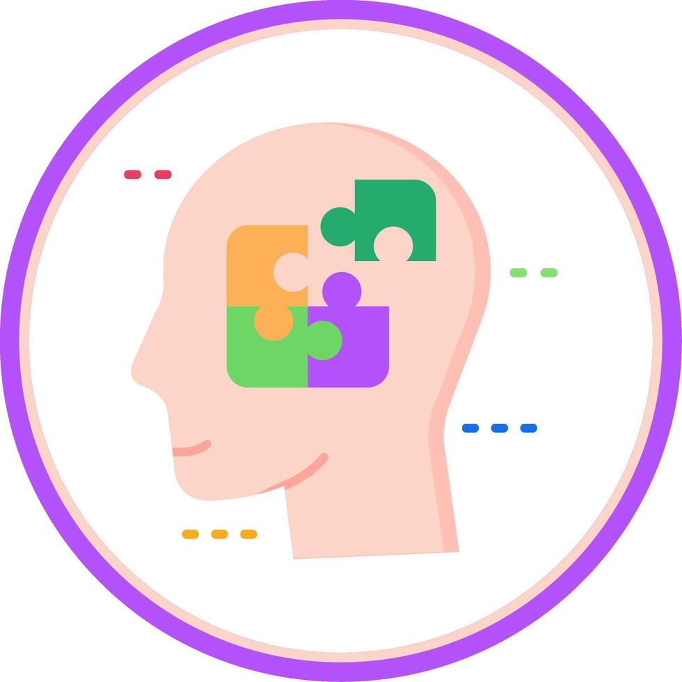 Confused Flat Circle Uni Icon vector
