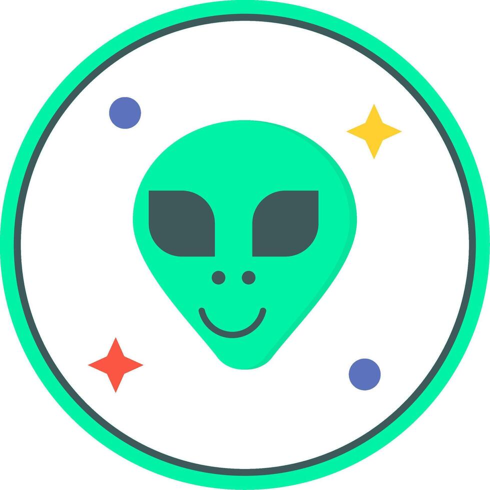 Alien Flat Circle Uni Icon vector