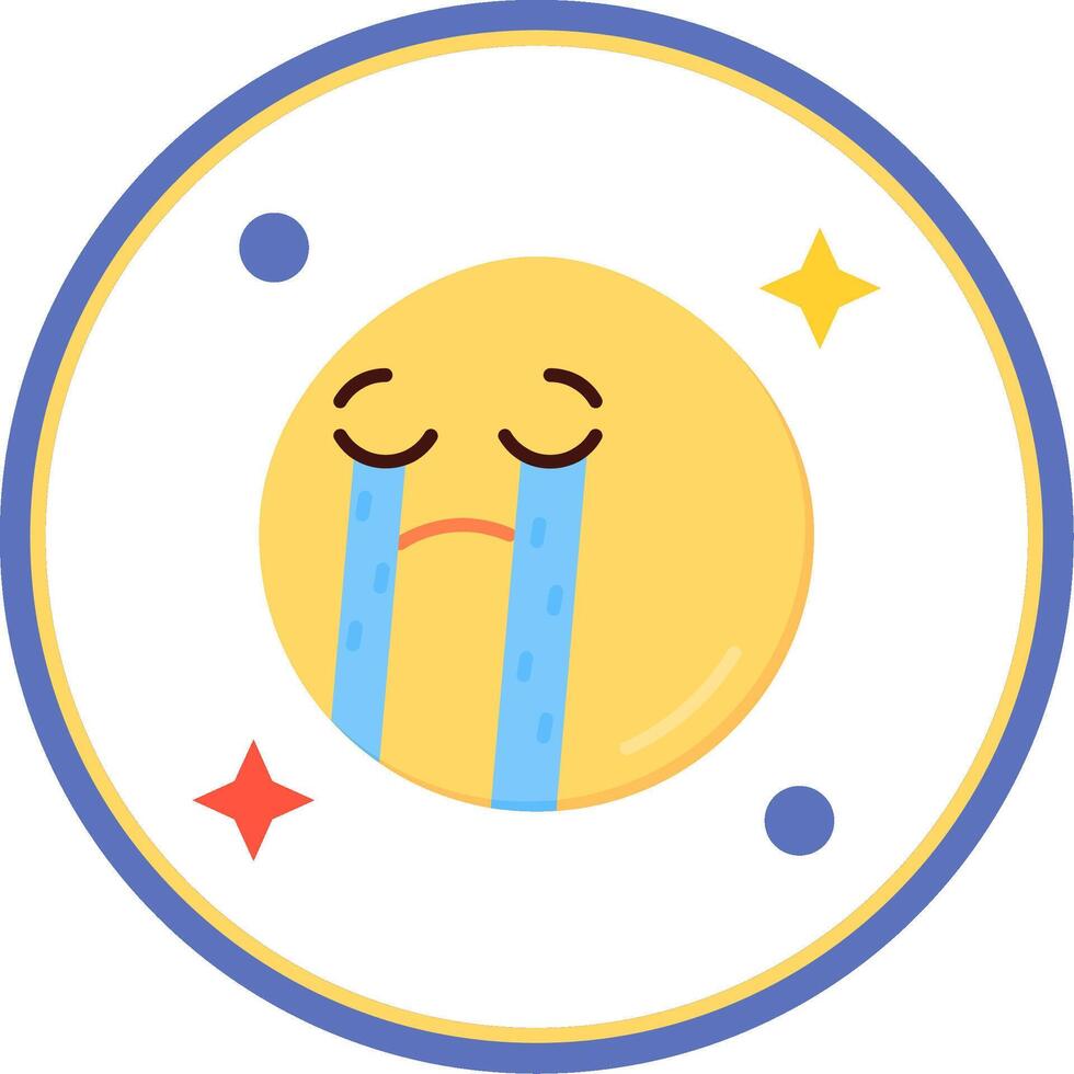 Cry Flat Circle Uni Icon vector