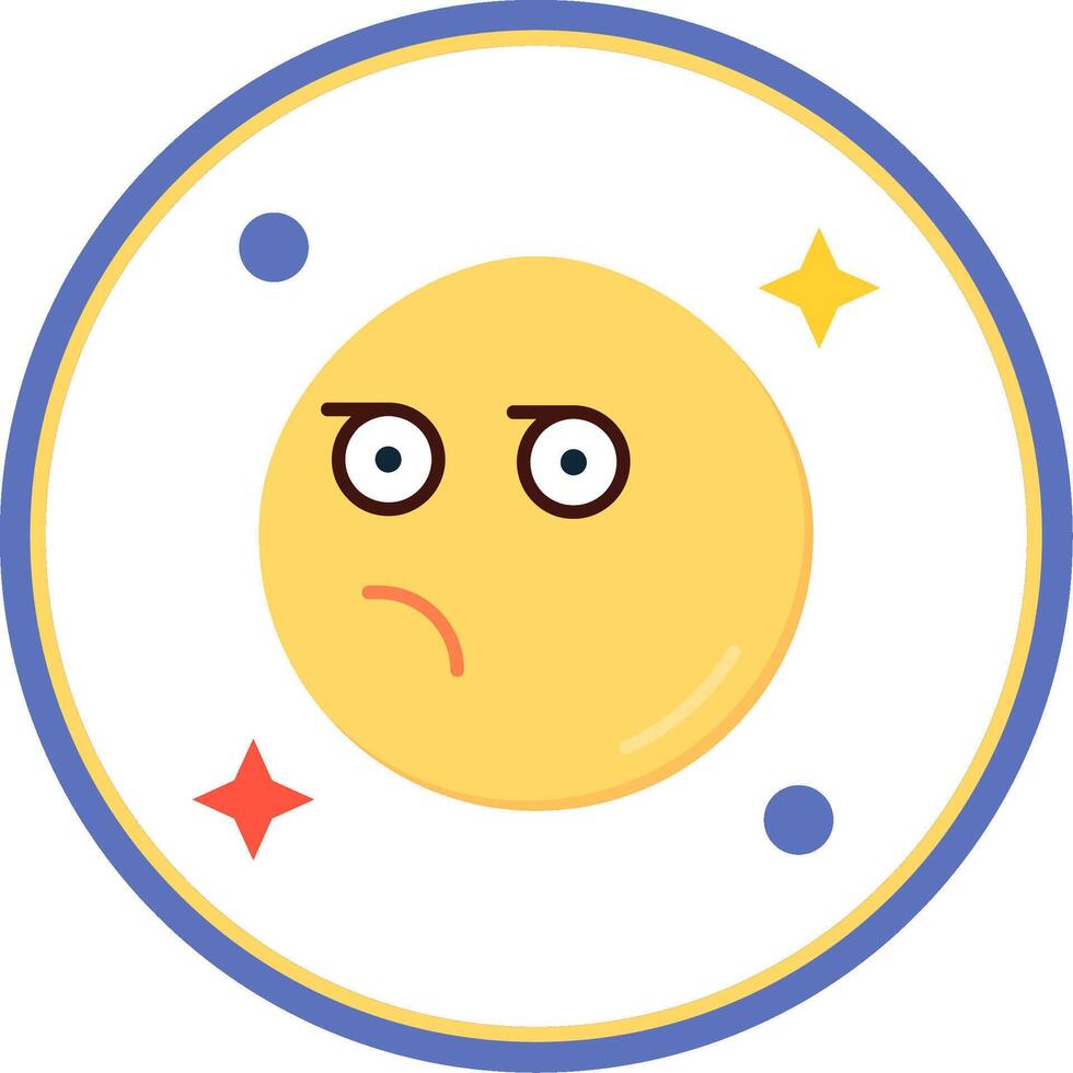 Suspicious Flat Circle Uni Icon vector