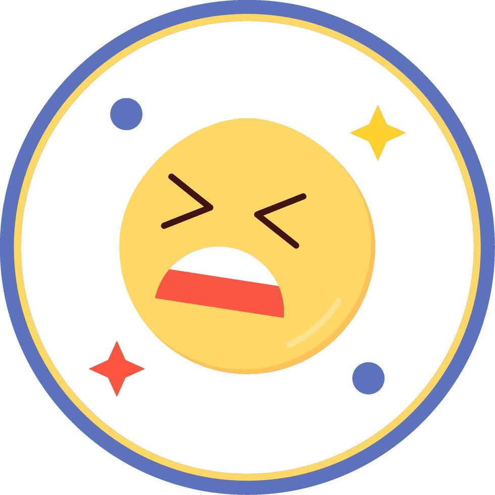 Anguish Flat Circle Uni Icon vector