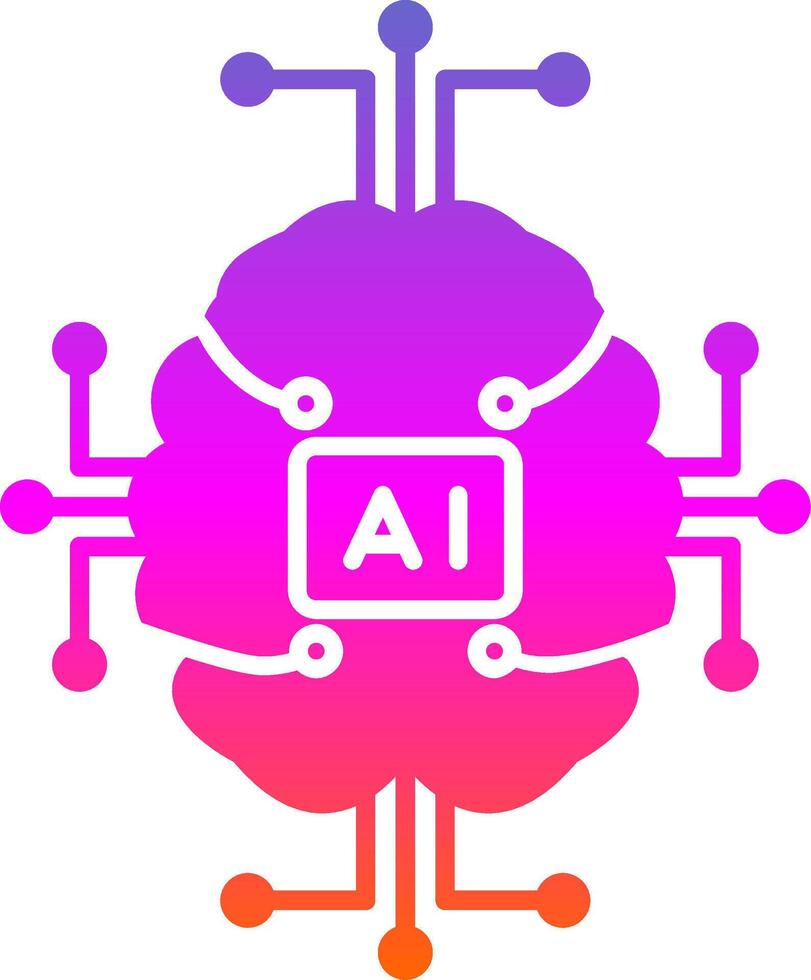 Artificial Intelligence Glyph Gradient Icon vector