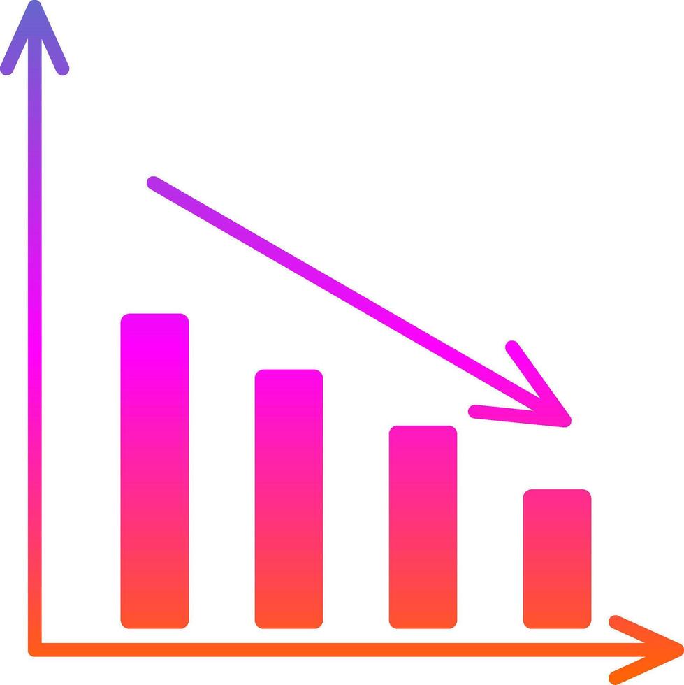 Bar Chart Glyph Gradient Icon vector