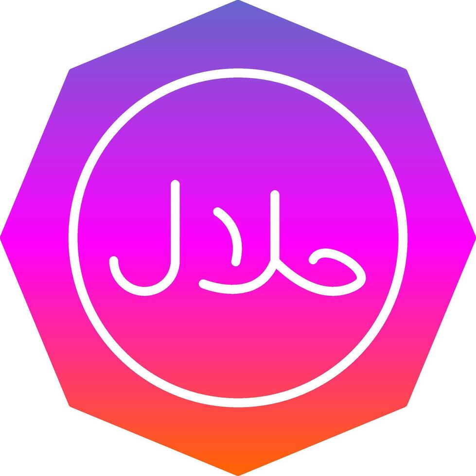 Halal Glyph Gradient Icon vector