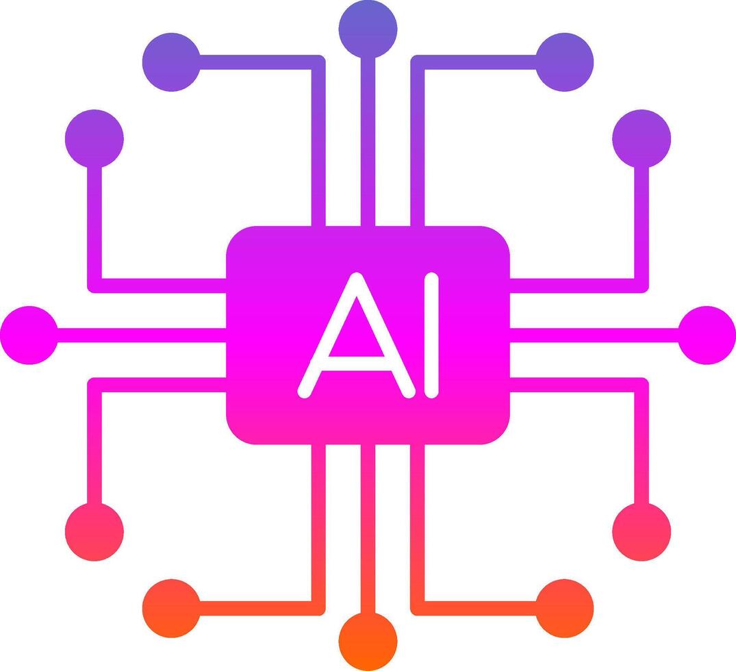 Artificial Intelligence Glyph Gradient Icon vector