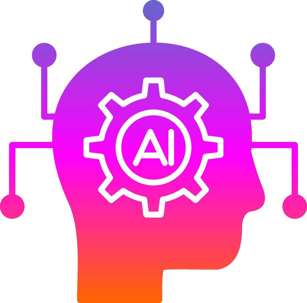 Artificial Intelligence Glyph Gradient Icon vector
