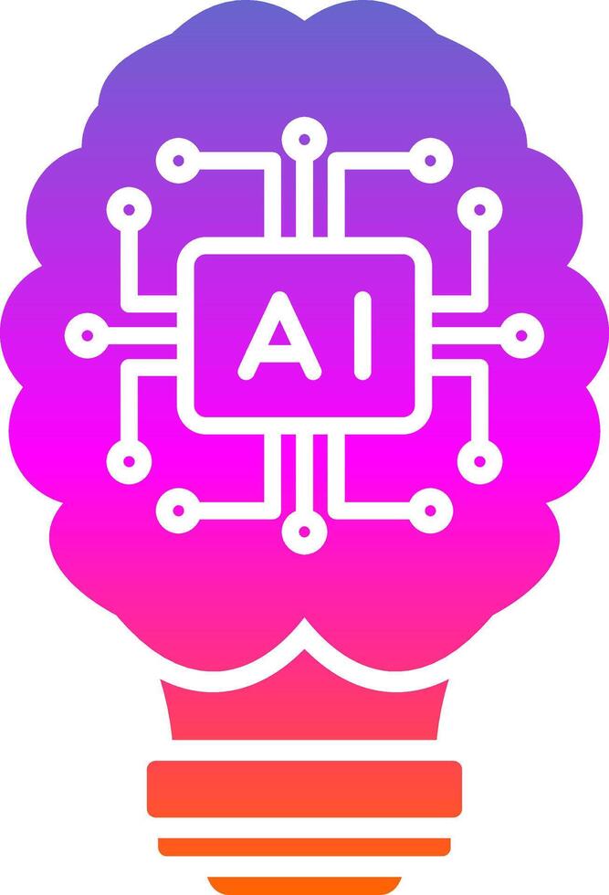 Artificial Intelligence Glyph Gradient Icon vector