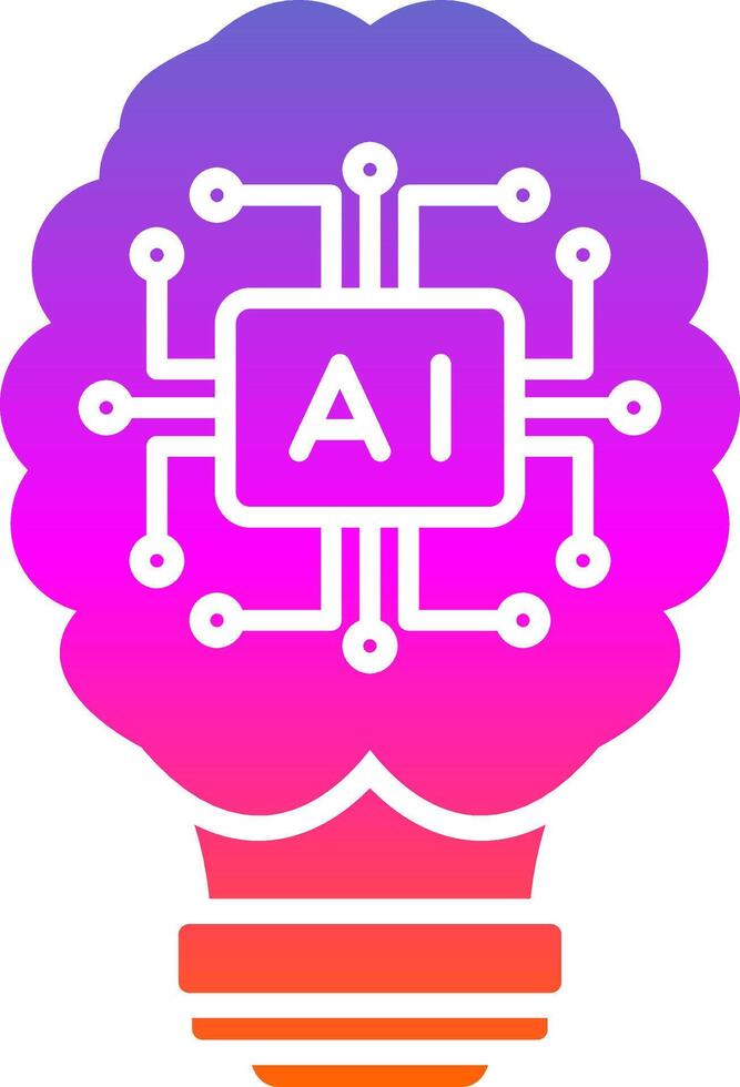 Artificial Intelligence Glyph Gradient Icon vector