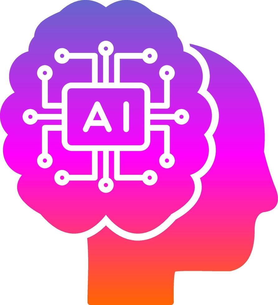 Artificial Intelligence Glyph Gradient Icon vector