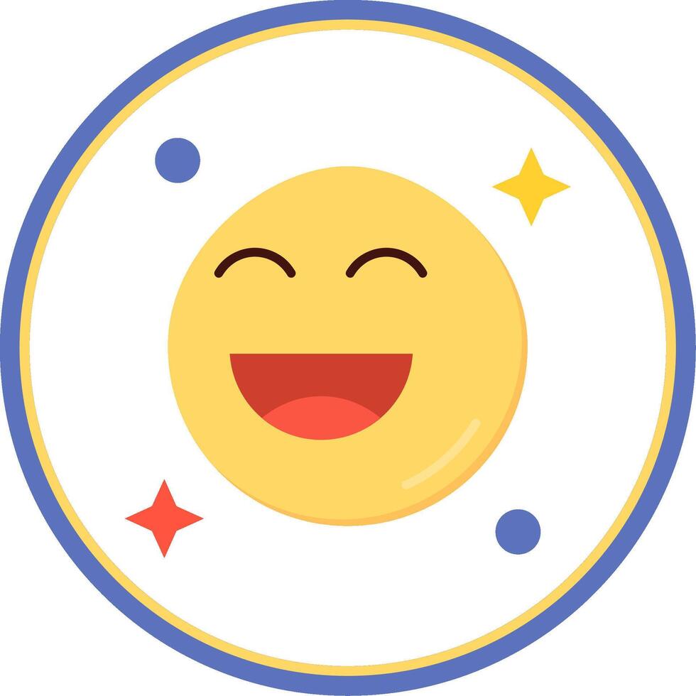 Happy Flat Circle Uni Icon vector