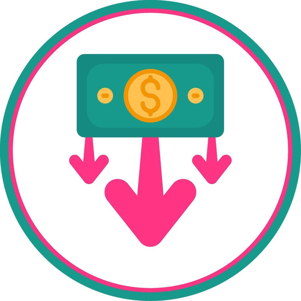 Decrease Flat Circle Uni Icon vector