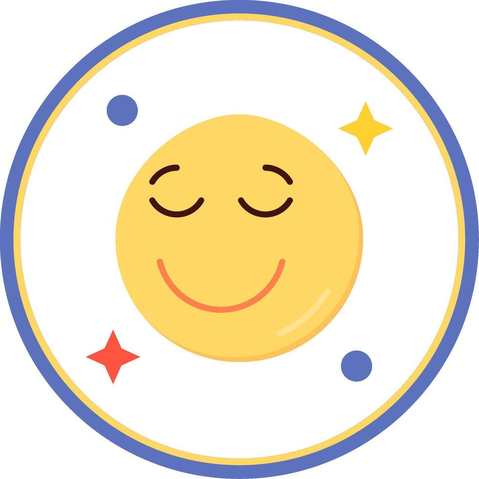 Relieved Flat Circle Uni Icon vector