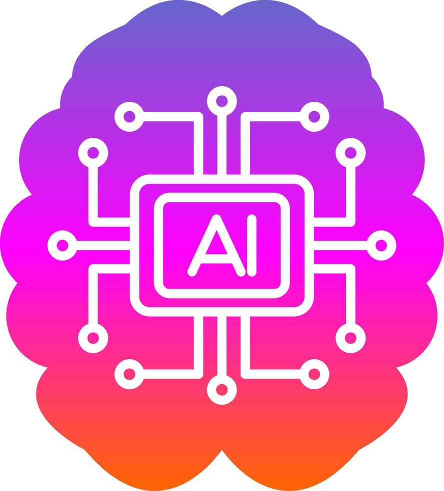 Artificial Intelligence Glyph Gradient Icon vector