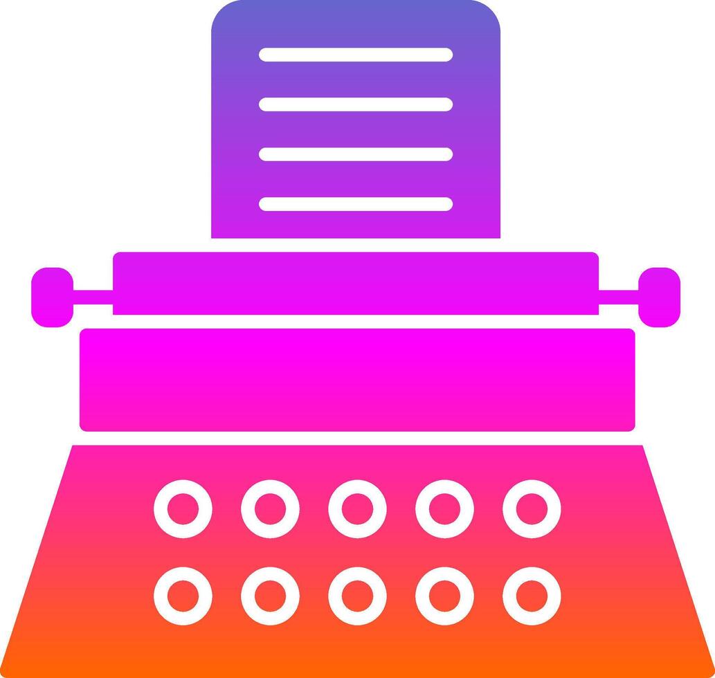 Typewriter Glyph Gradient Icon vector