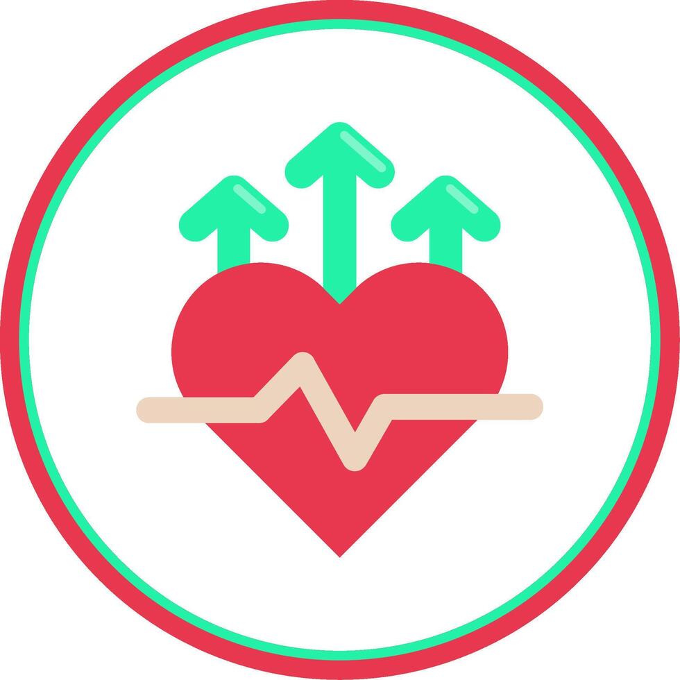 Heart rate Flat Circle Uni Icon vector