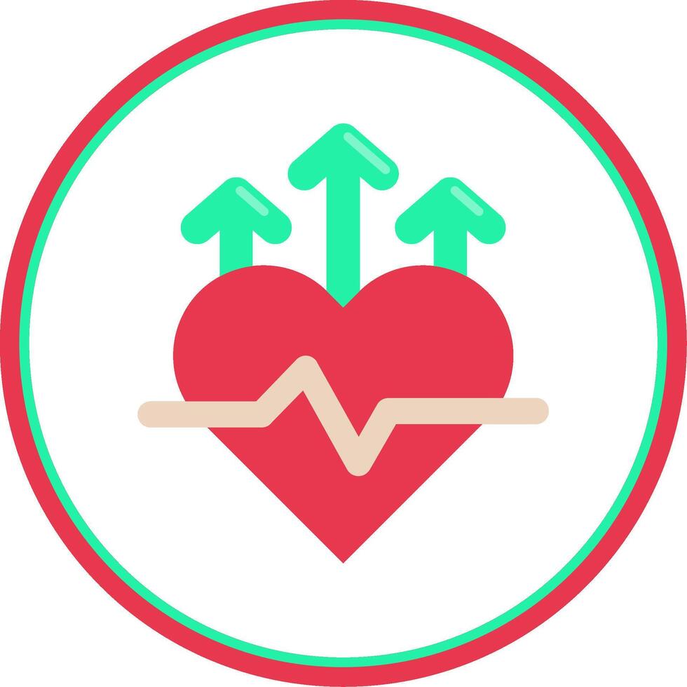 Heart rate Flat Circle Uni Icon vector