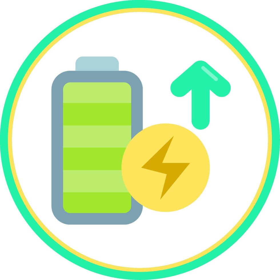 Battery full Flat Circle Uni Icon vector