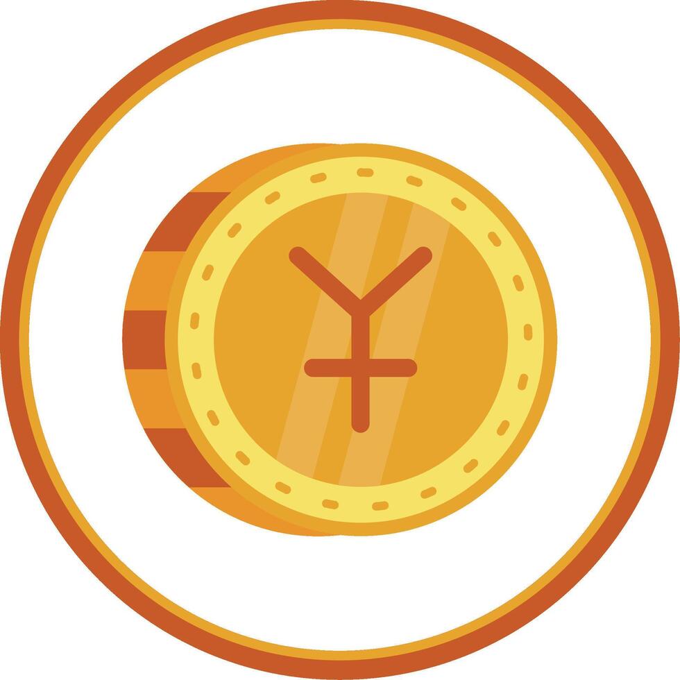 yuan plano circulo uni icono vector