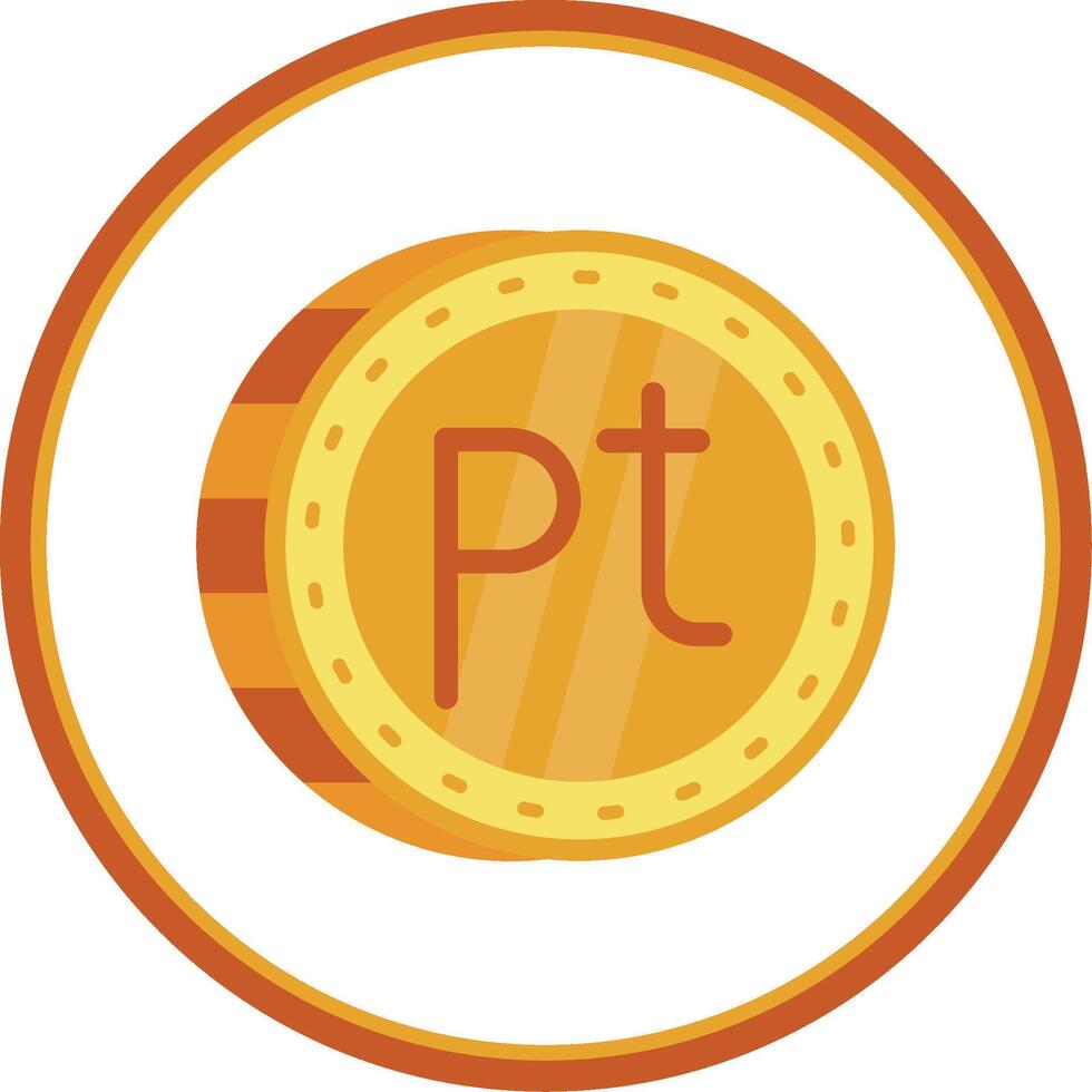 Peseta Flat Circle Uni Icon vector