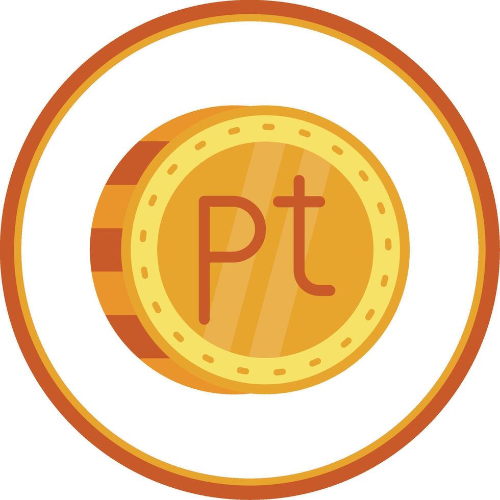 peseta plano circulo uni icono vector