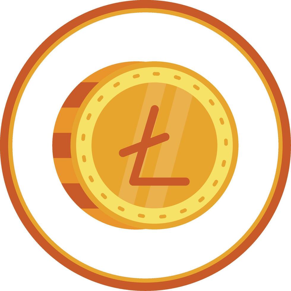 Litecoin Flat Circle Uni Icon vector