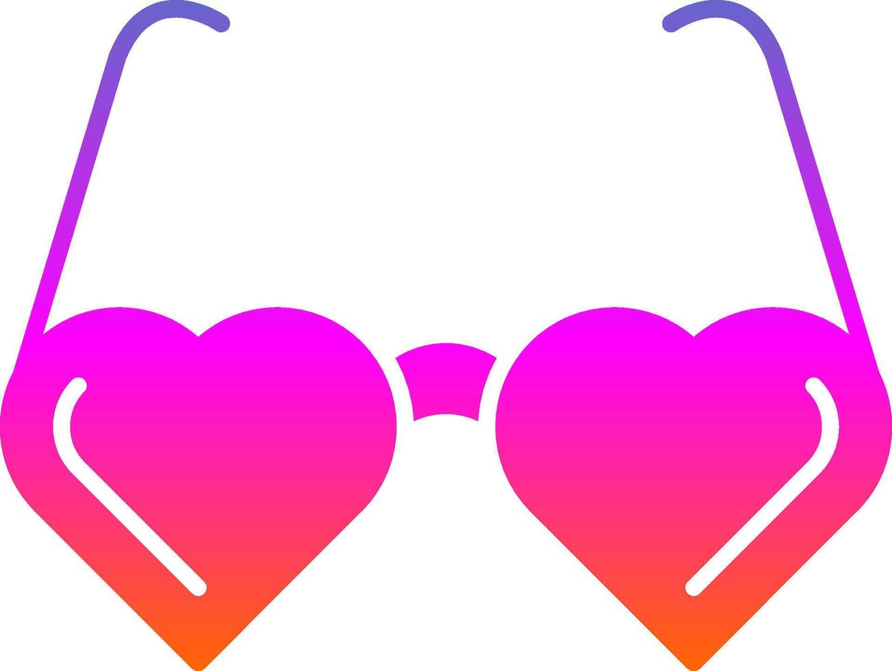 Heart Glasses Glyph Gradient Icon vector