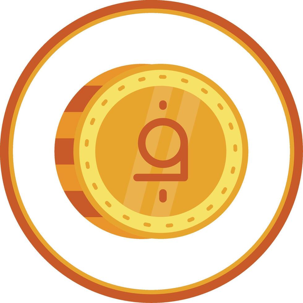 Afghani Flat Circle Uni Icon vector