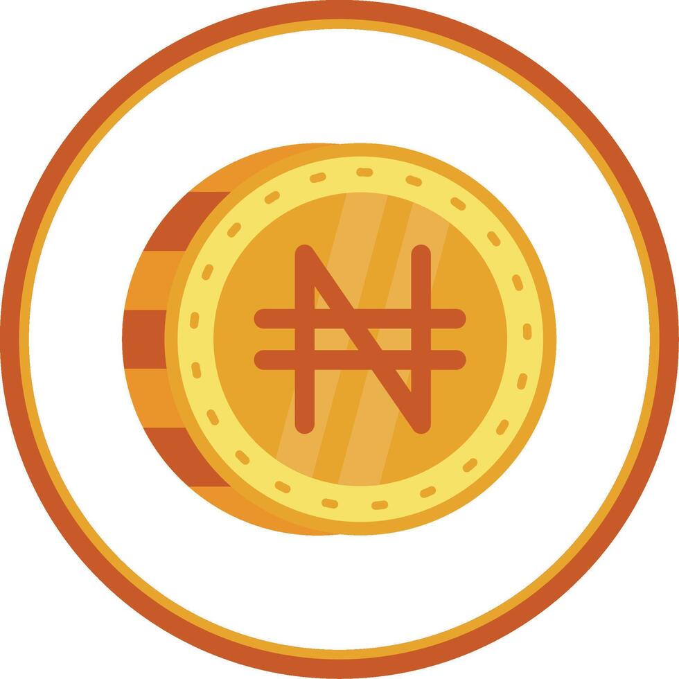 naira plano circulo uni icono vector