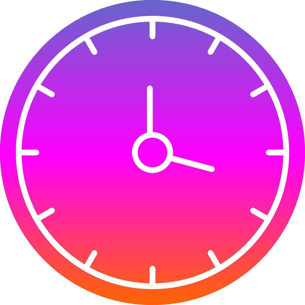 Clock Glyph Gradient Icon vector