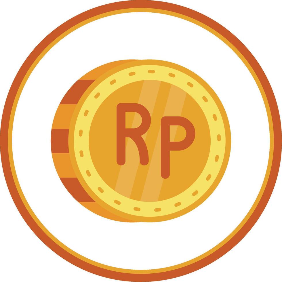 Indonesian rupiah Flat Circle Uni Icon vector