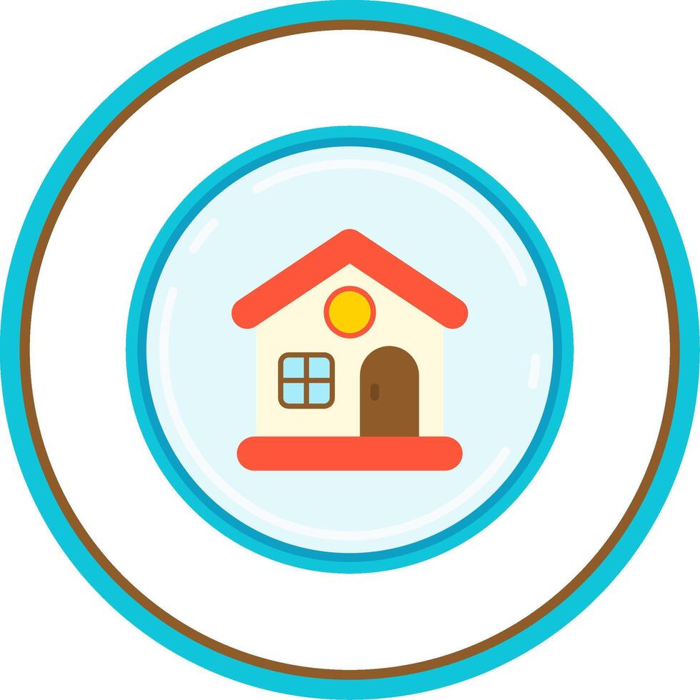 hogar plano circulo uni icono vector