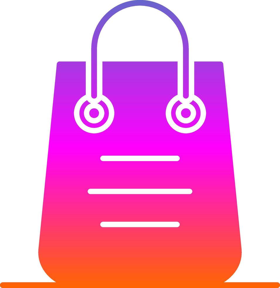 icono de gradiente de glifo de bolsa de compras vector