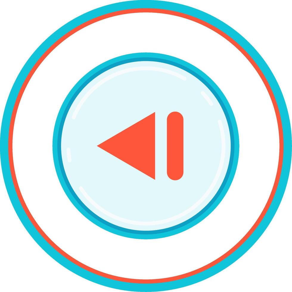 Previous Flat Circle Uni Icon vector