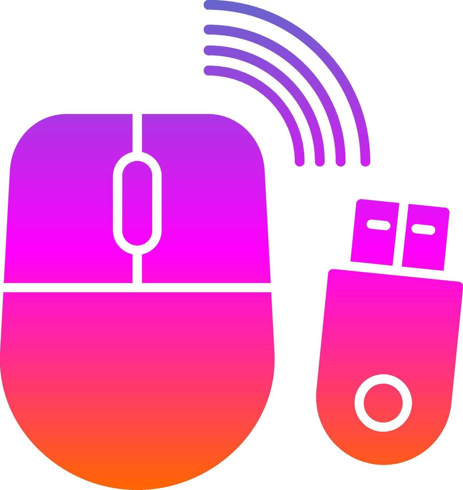 Wireless Mouse Glyph Gradient Icon vector