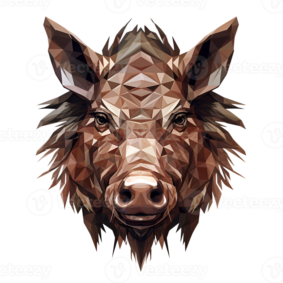 AI generated 3D Cartoon Wild Boar Logo Illustration No Background Perfect for Print on Demand png