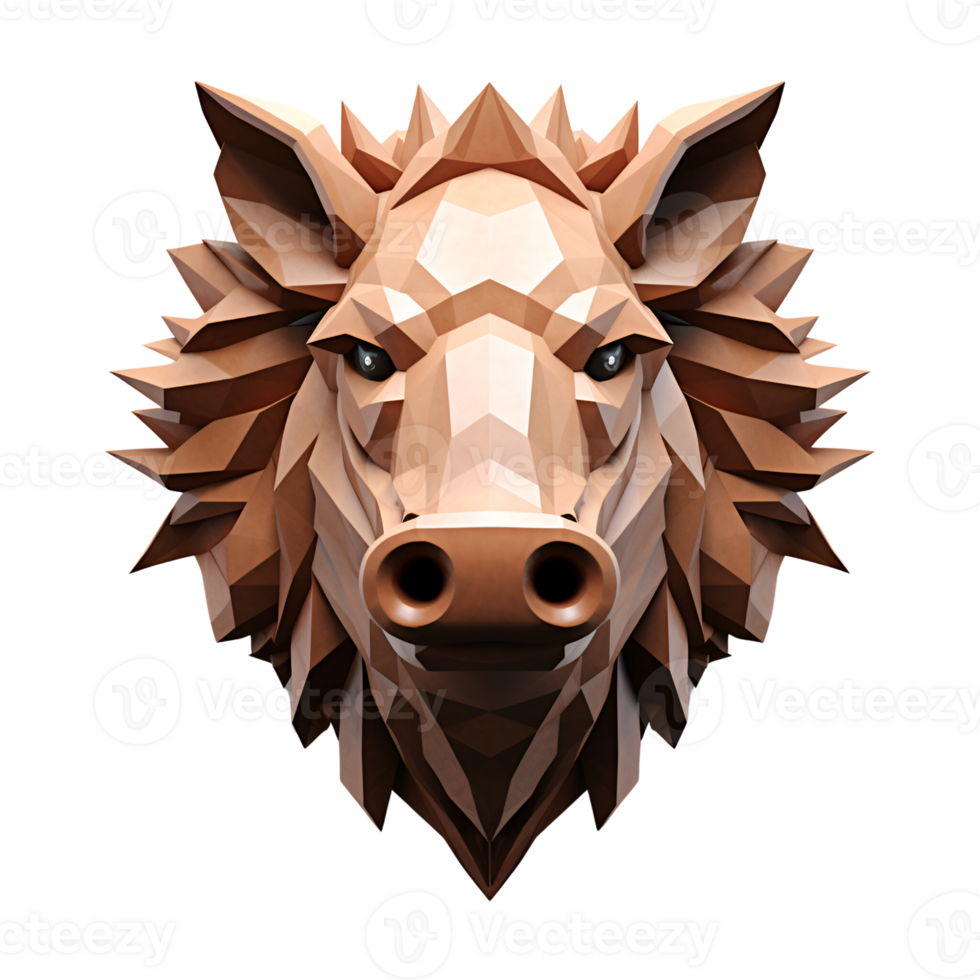 AI generated 3D Cartoon Wild Boar Logo Illustration No Background Perfect for Print on Demand png