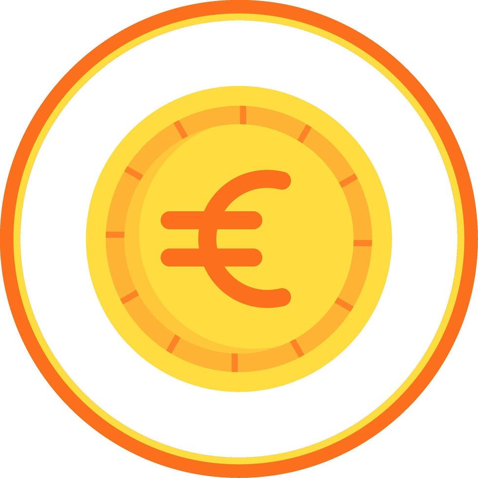 euro plano circulo uni icono vector