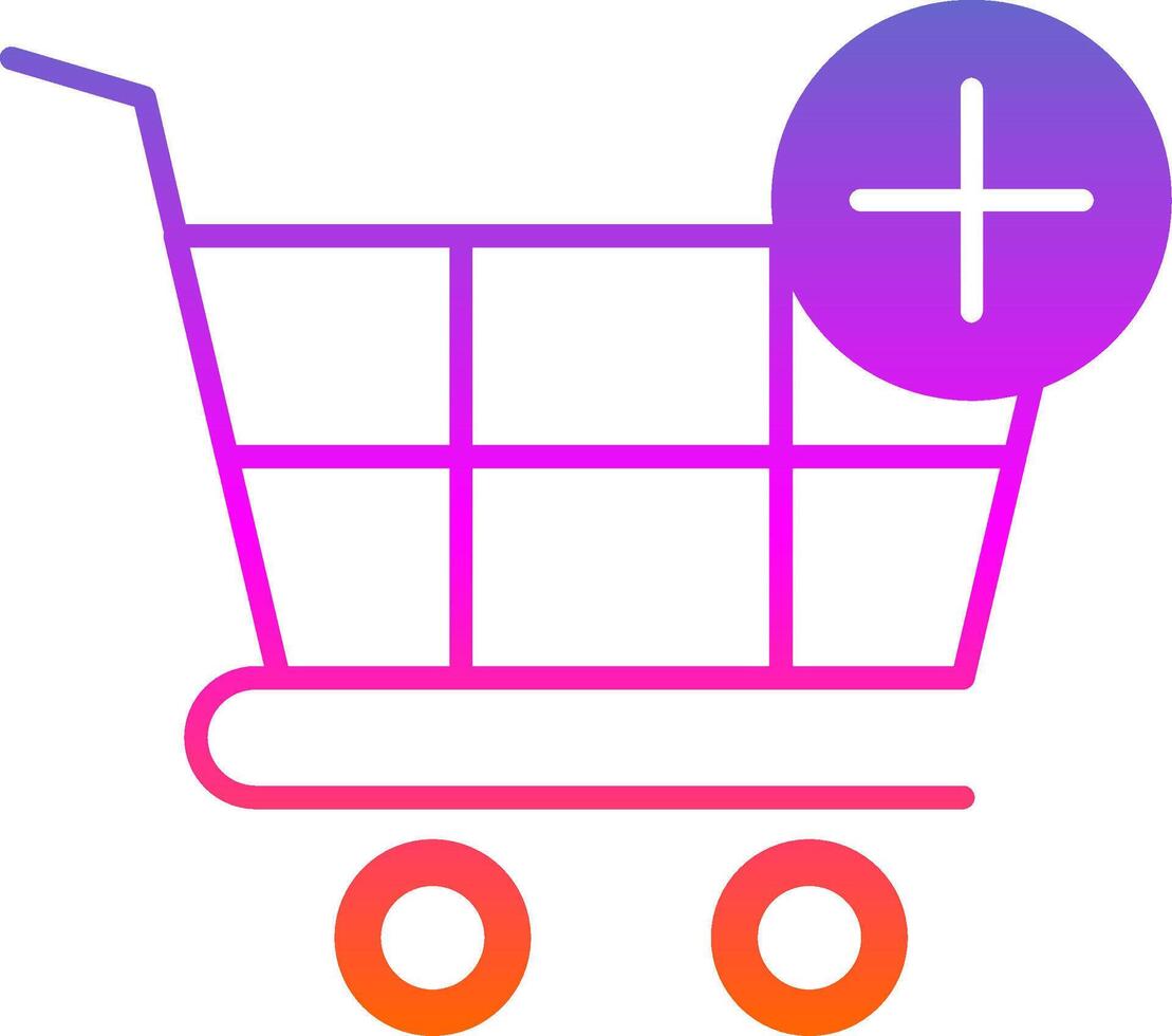 compras carro glifo degradado icono vector