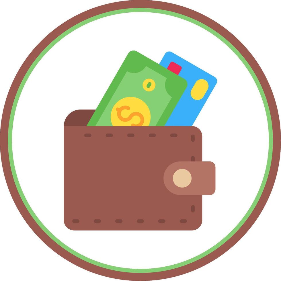 Wallet Flat Circle Uni Icon vector