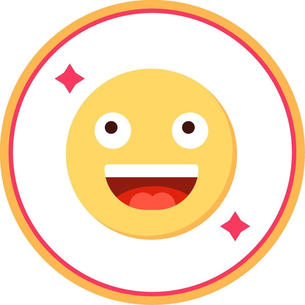 Smile Flat Circle Uni Icon vector