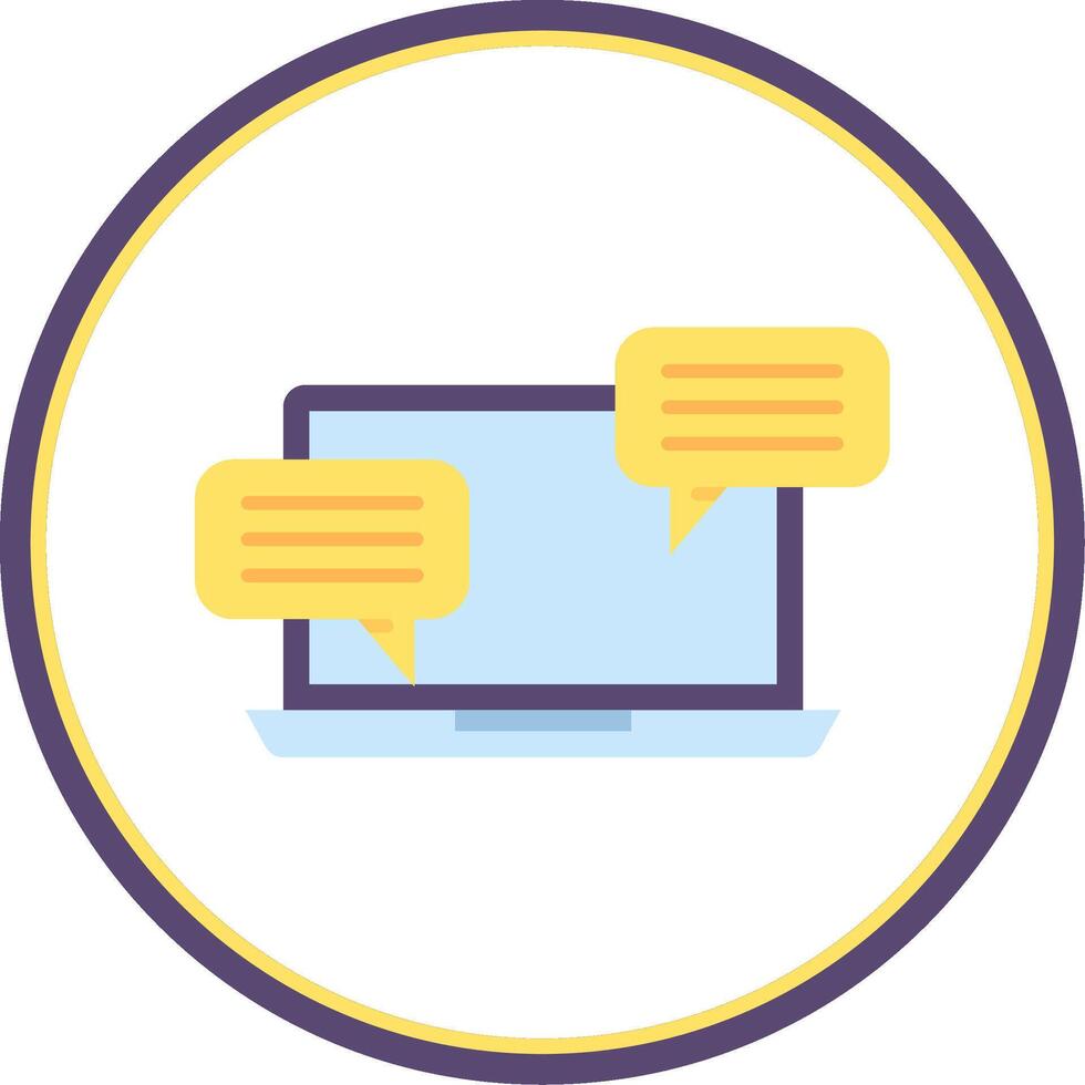 Chatting Flat Circle Uni Icon vector