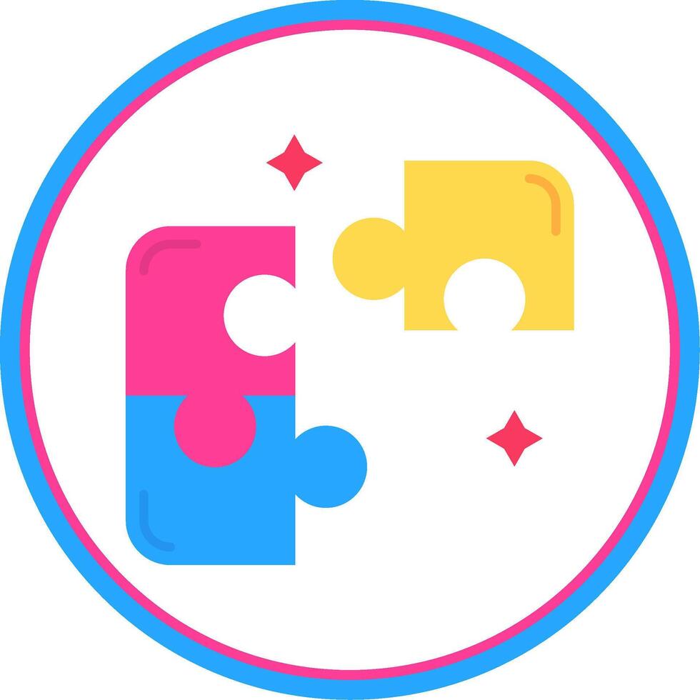 Puzzle Flat Circle Uni Icon vector