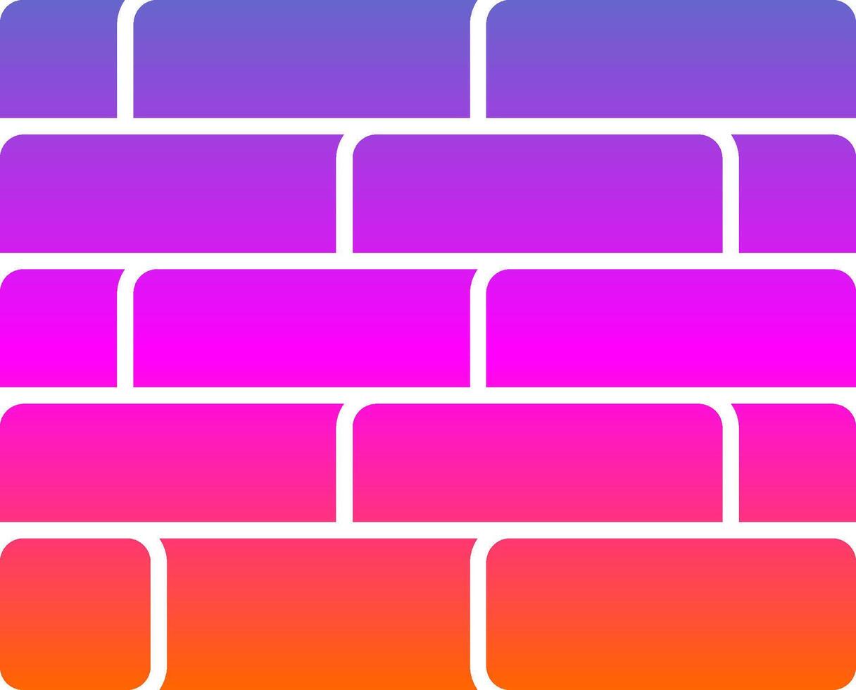 Brickwall Glyph Gradient Icon vector