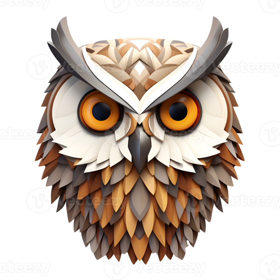 AI generated 3D Cartoon Owl EDC Owl Night Owl Illustration Logo No Background Perfect for Print On Demand png