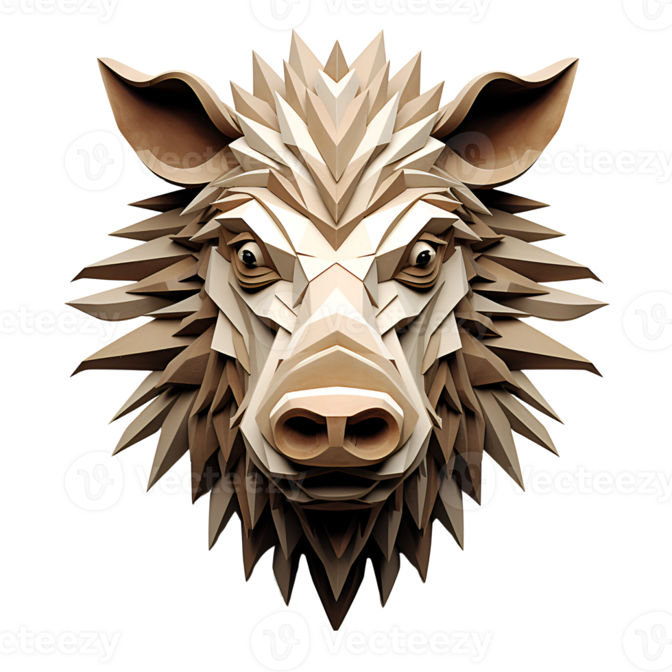 AI generated 3D Cartoon Wild Boar Logo Illustration No Background Perfect for Print on Demand png