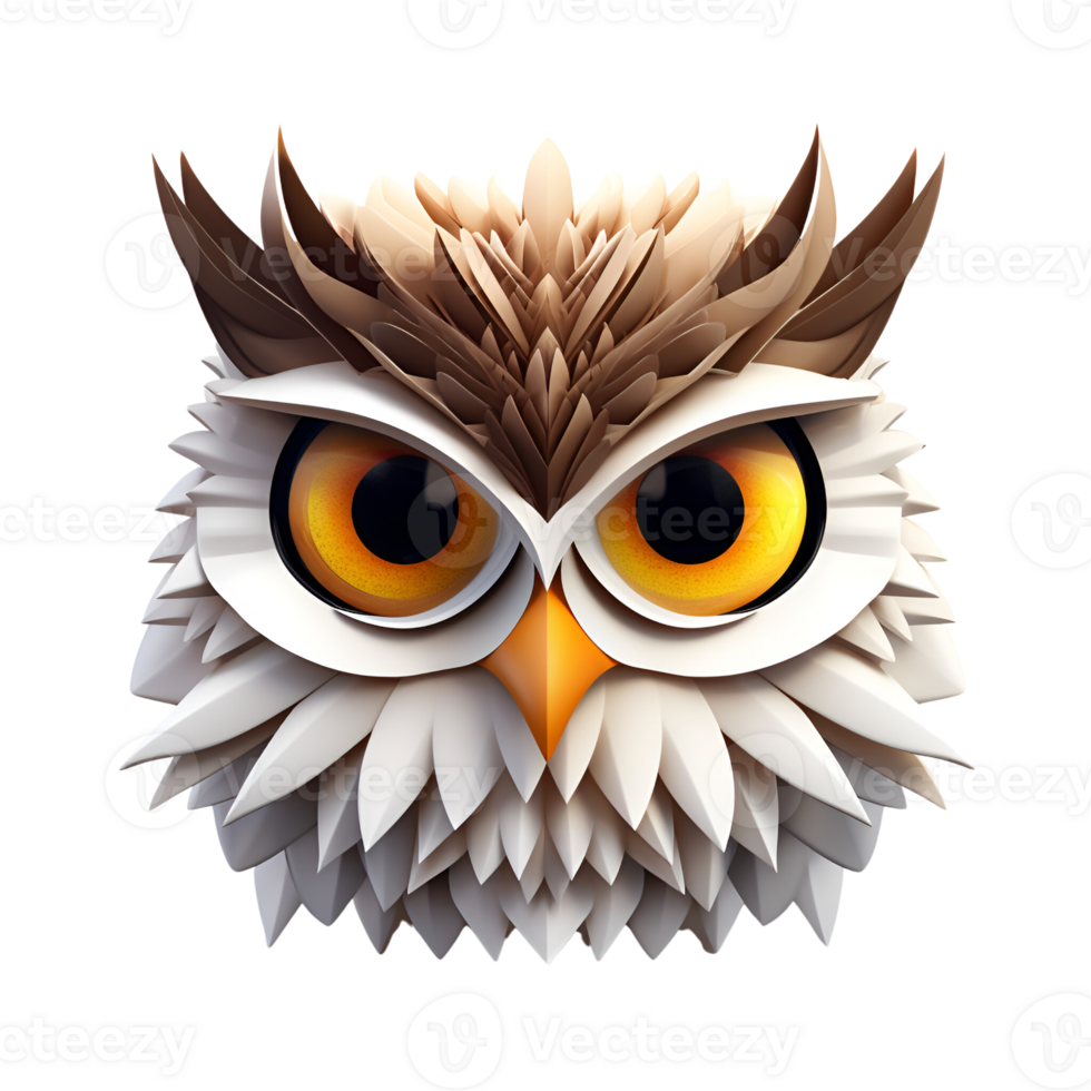AI generated 3D Cartoon Owl EDC Owl Night Owl Illustration Logo No Background Perfect for Print On Demand png