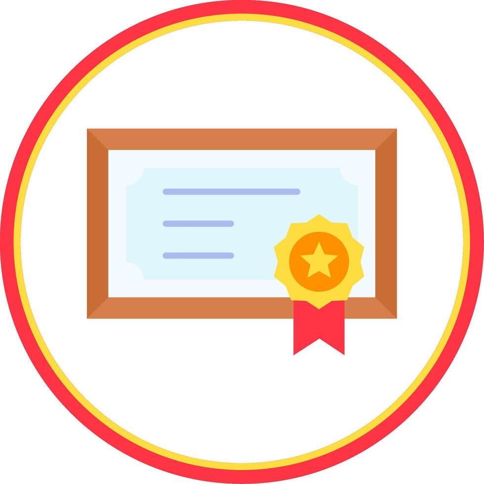 Certificate Flat Circle Uni Icon vector