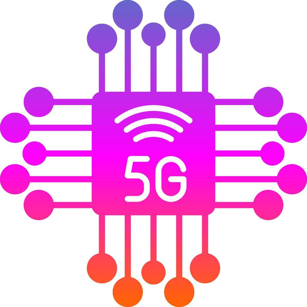 Chipset Glyph Gradient Icon vector