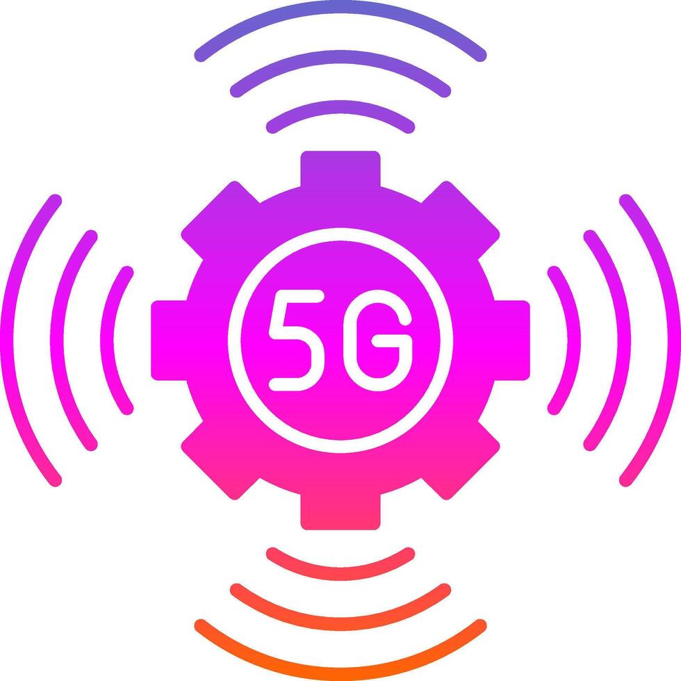 5G Glyph Gradient Icon vector