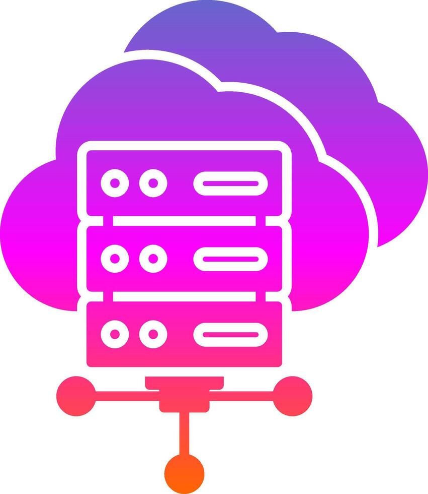 Cloud Computing Glyph Gradient Icon vector